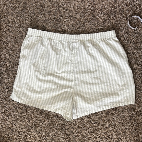 Aritzia Light Green and White Striped Women’s Shorts - Picture 3 of 4